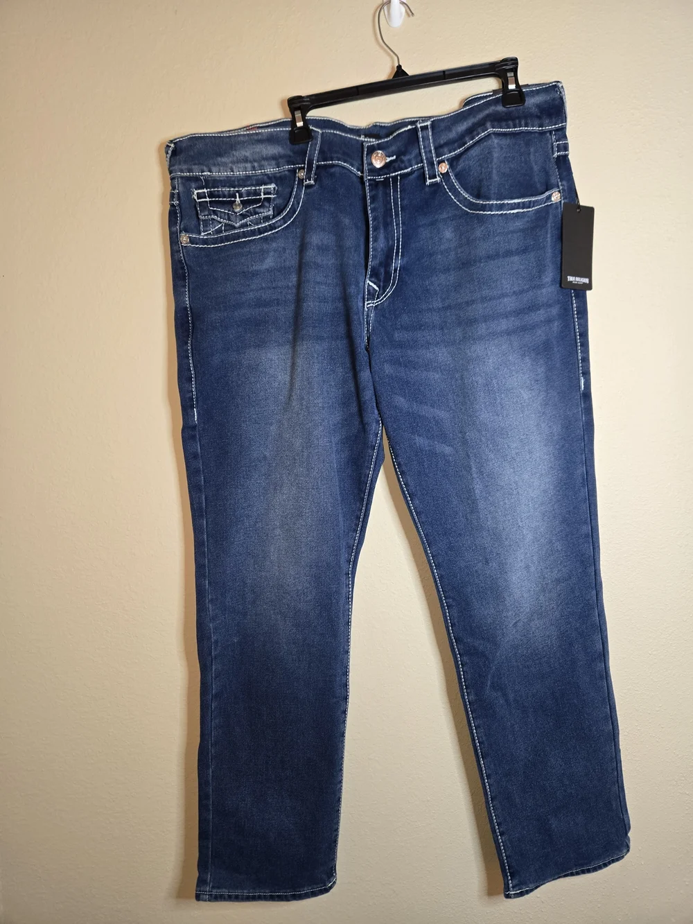 True Religion Men's Slim Straight Dark Blue Jeans